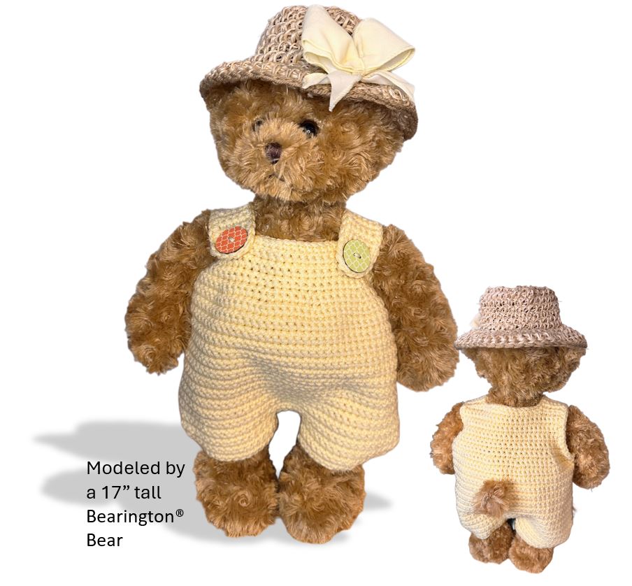 Farmer Bear Crochet Pattern Fits Build-A-Bear®, GUND®, Bearington® , 15"-18" Bears