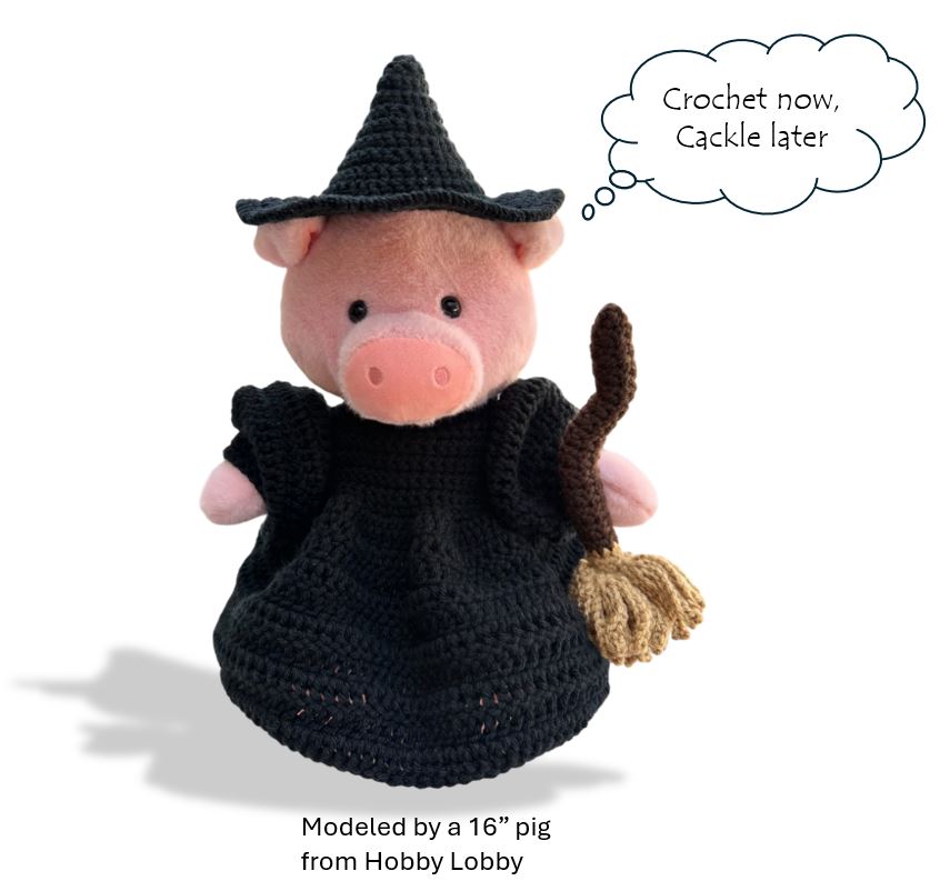 Crochet Pattern – Wicked Witch Teddy Bear Costume | Fits Build-A-Bear®, GUND®, Bearington®, 15”-18” Bears | PDF Crochet Pattern