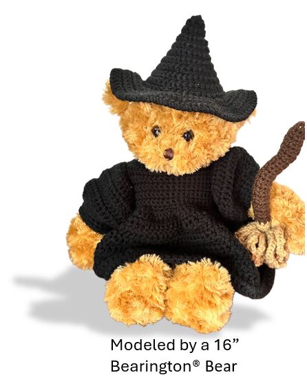 Crochet Pattern – Wicked Witch Teddy Bear Costume | Fits Build-A-Bear®, GUND®, Bearington®, 15”-18” Bears | PDF Crochet Pattern