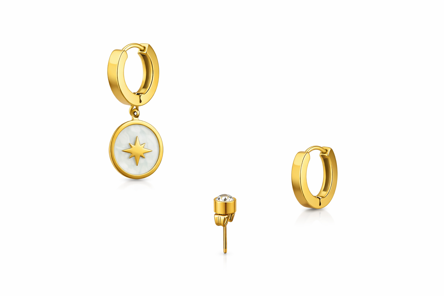 Boucles d'oreilles étoile dorées