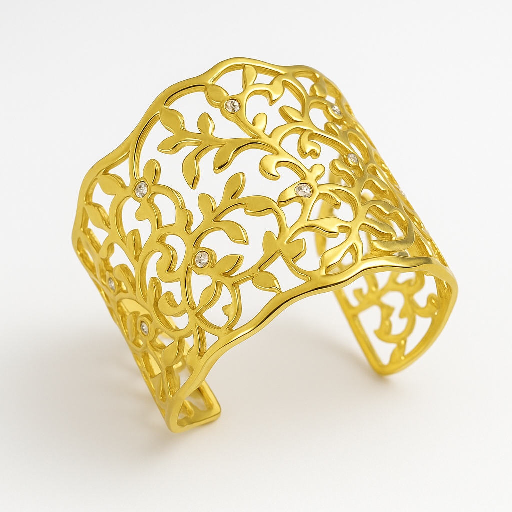 Bracelet manchette doré