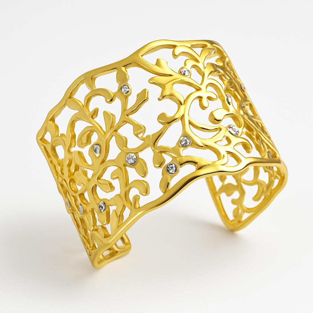 Bracelet manchette doré