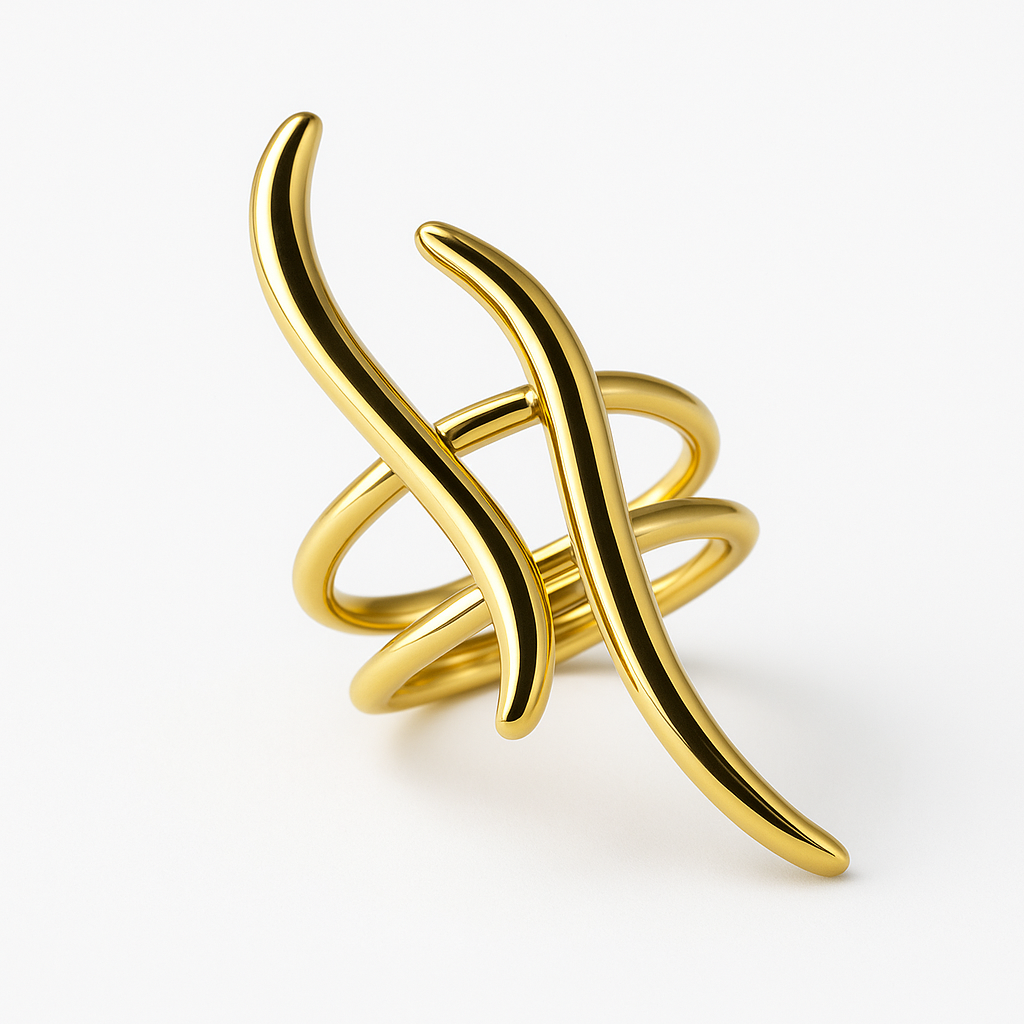 Bague dorée élégante