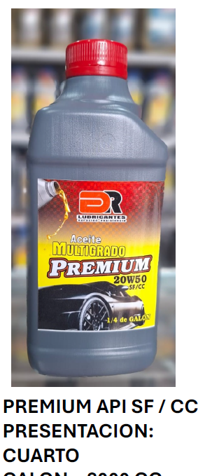 Aceite multigrado premium 20W50