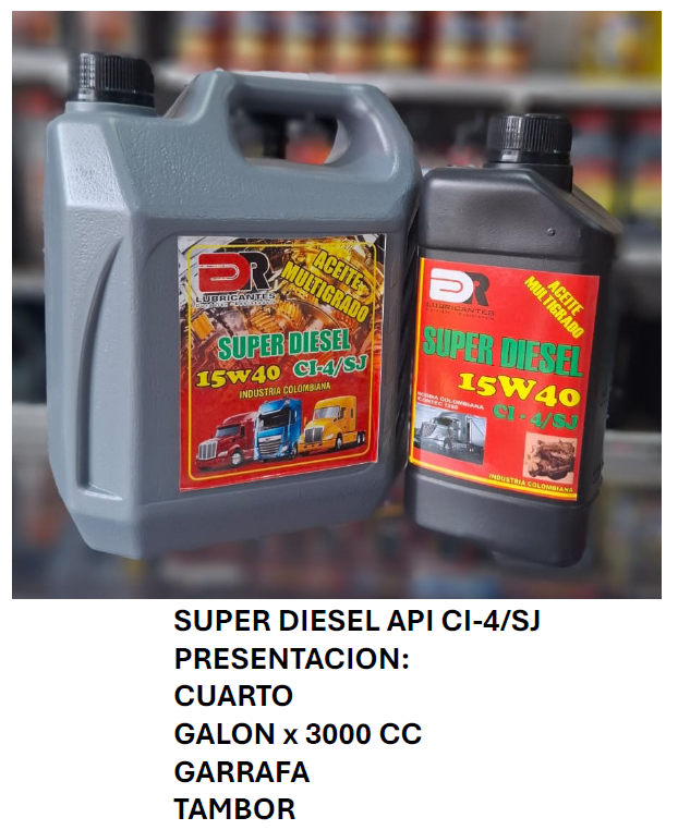 Aceite Super Diesel API CI-4/SJ 15W40