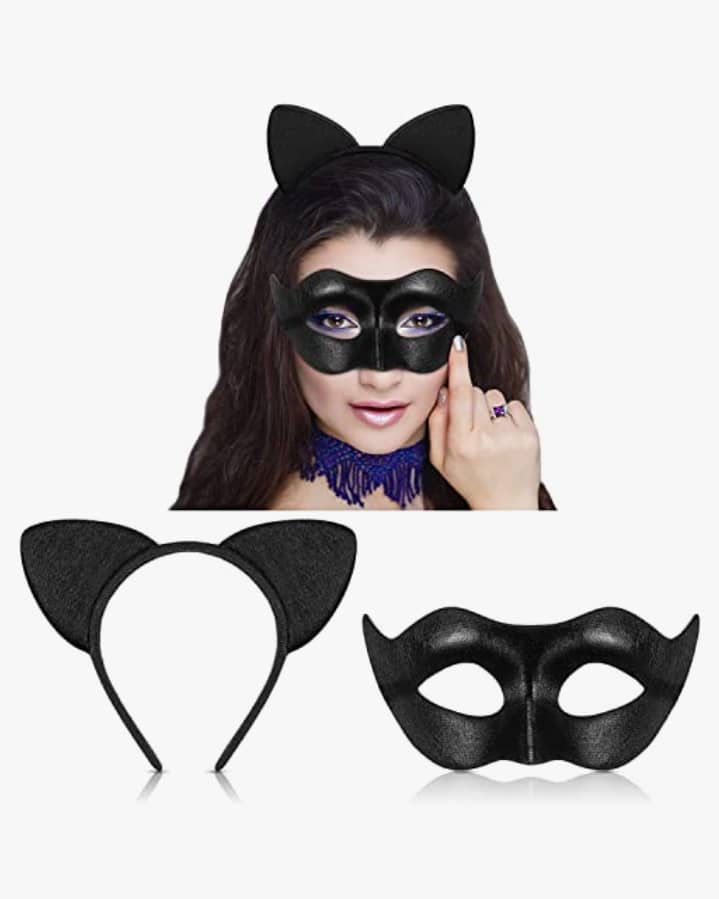Cat Ears Headband and Mask Set