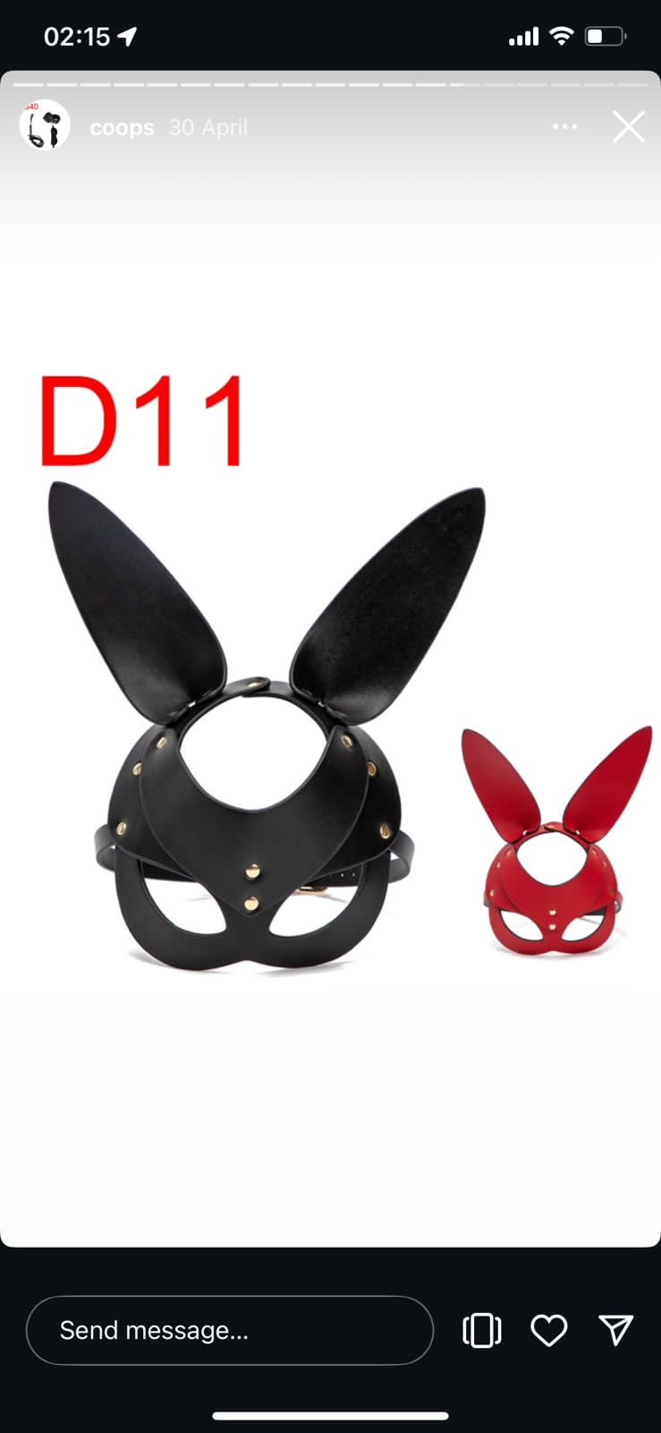 Bunny Ears Leather Mask