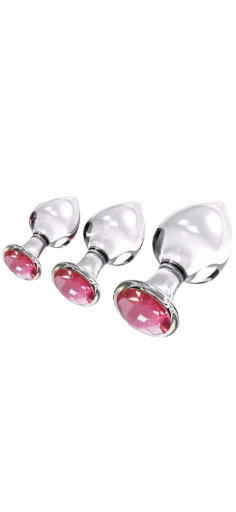 Stainless Steel Jewel Butt Plug Set
