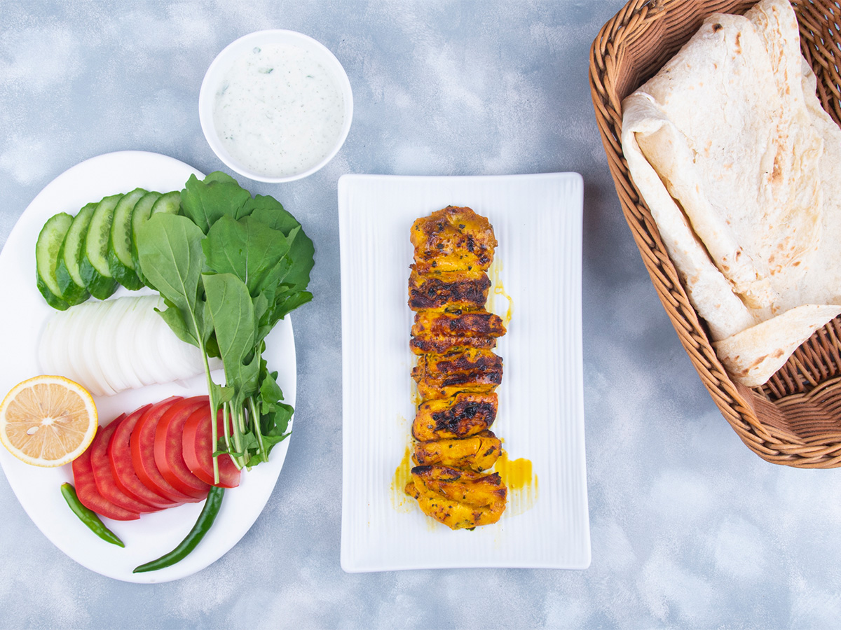 Saffron Chicken with bread