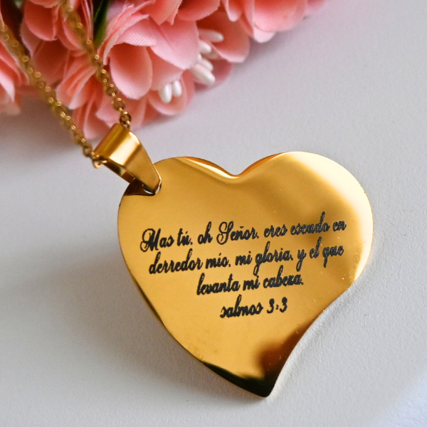 Personalized stainless steel heart pendant chain