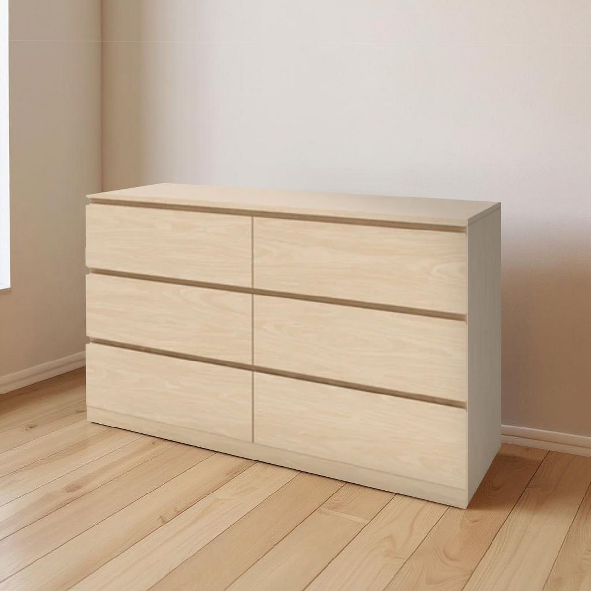 وحدة ادراج ام دي اف 6 ادراج بيج - 70x120x40 سم