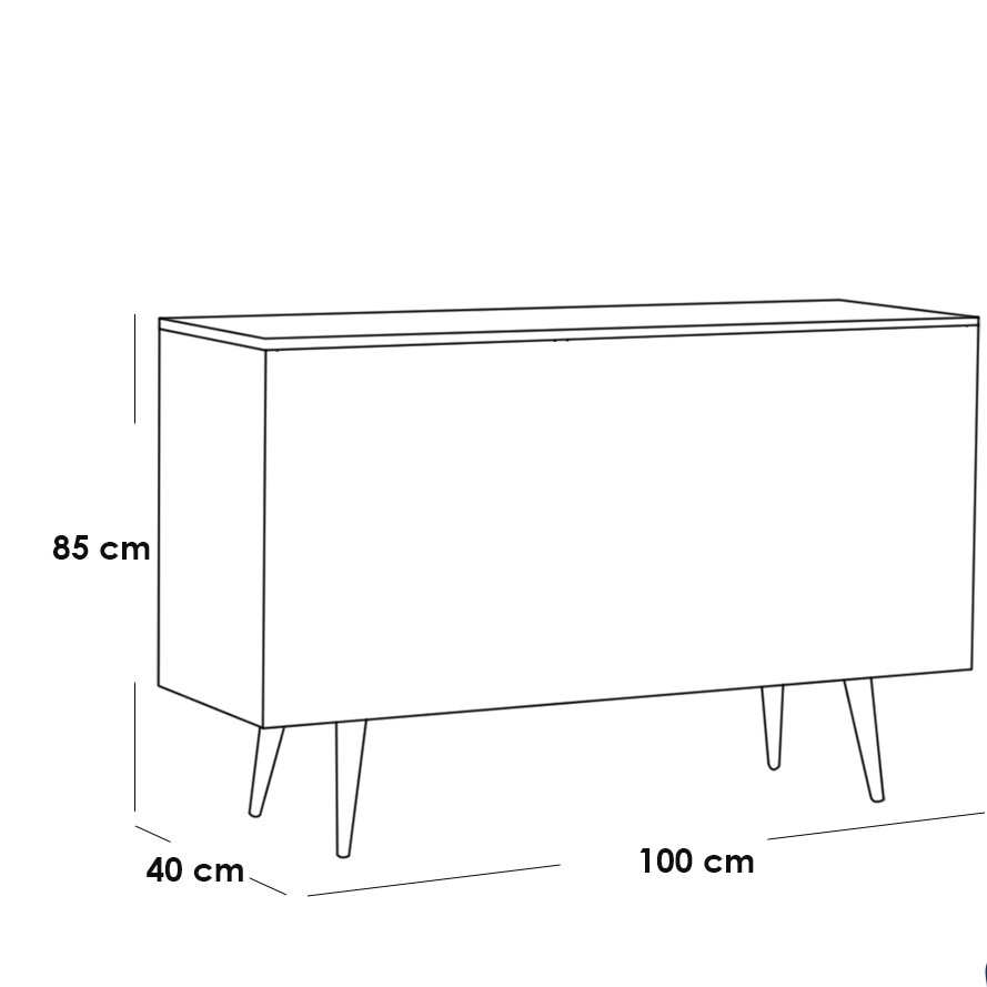 وحدة ادراج 85×100×40 سم - ابيض و بيج 