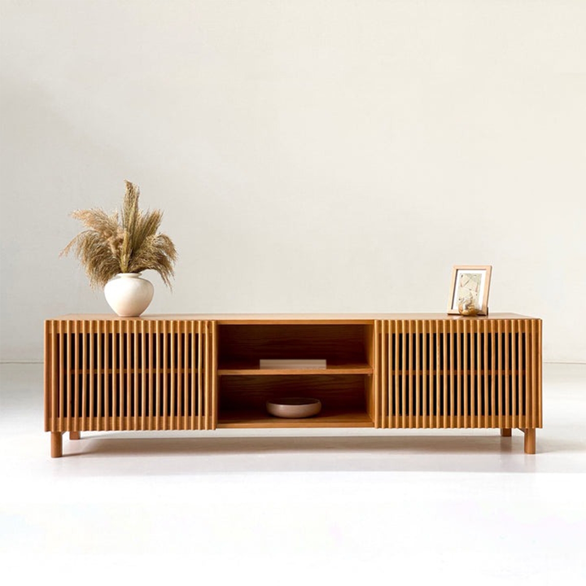 وحده تليفزيون خشب زان بيج - 50x180x40 سم