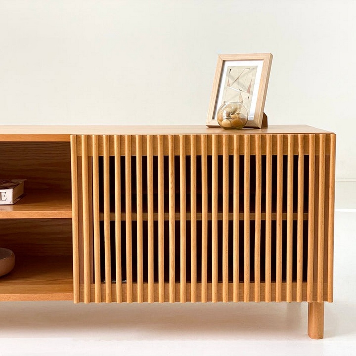 وحده تليفزيون خشب زان بيج - 50x180x40 سم