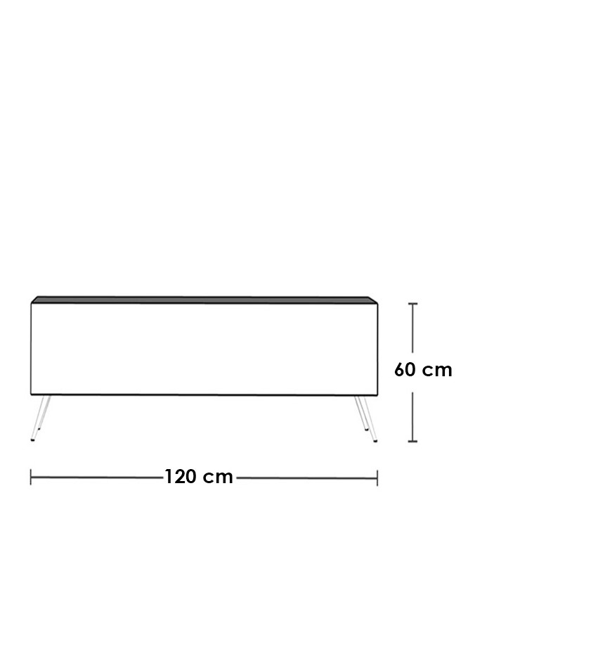 وحدة تلفزيون خشب ام دي اف بني - 30 × 60 × 120 سم