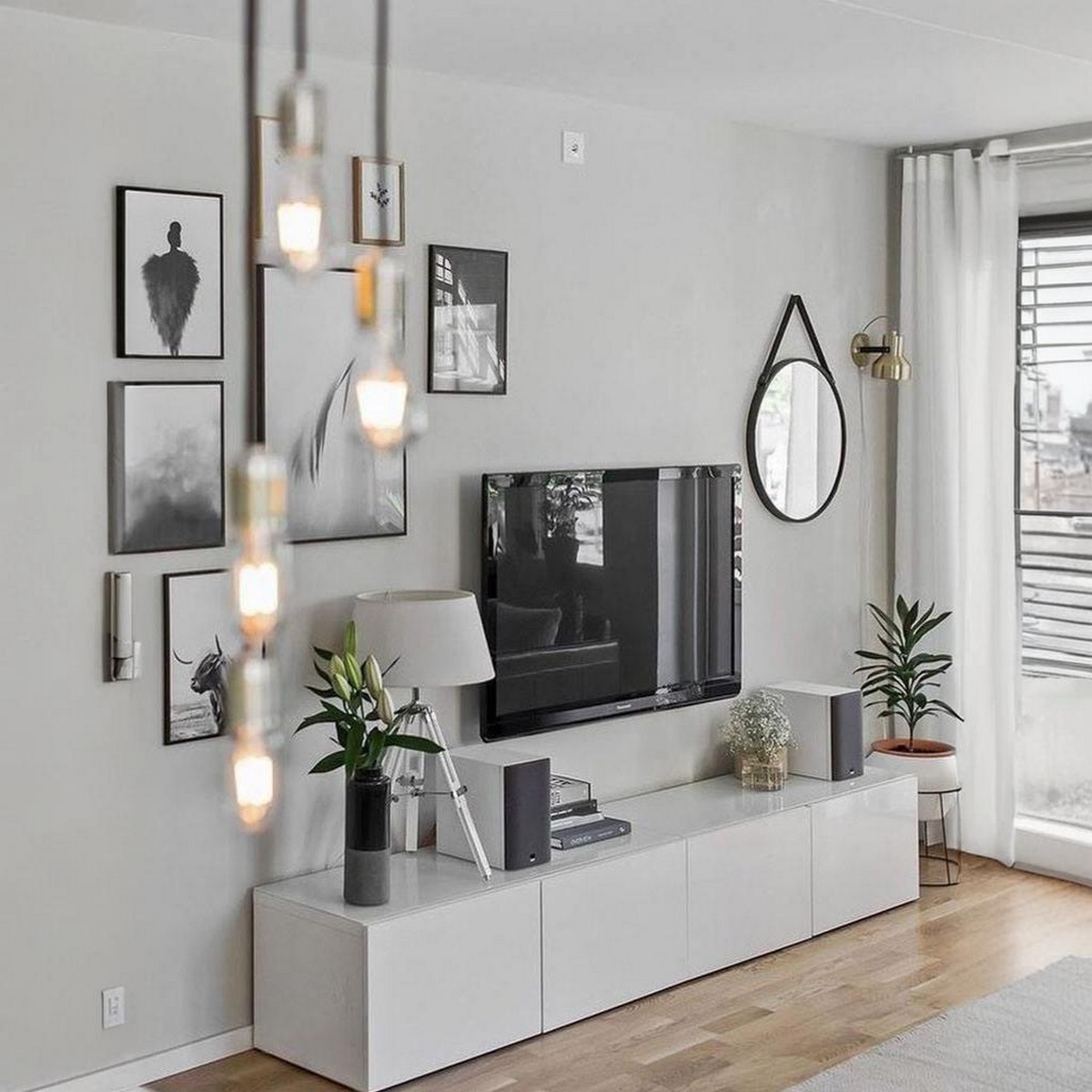 وحدة تلفزيون ام دي اف أبيض - 40 × 40 × 180 × 30 سم