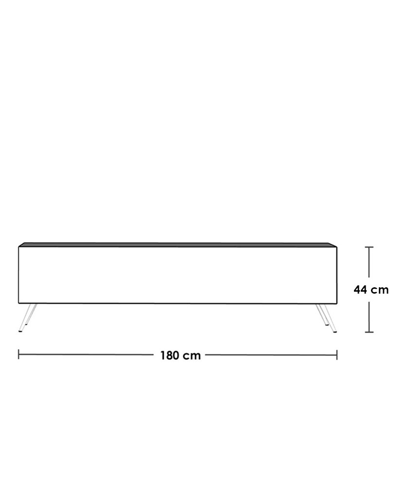 وحدة تليفزيون ام دى اف أسود و بيج - 180×34×44 سم