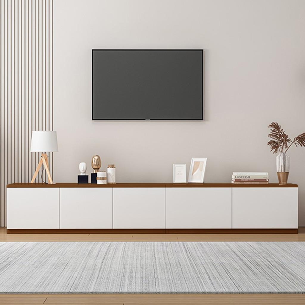 وحدة تلفزيون ام دي اف أبيض وبني - 40×40×180×30 سم