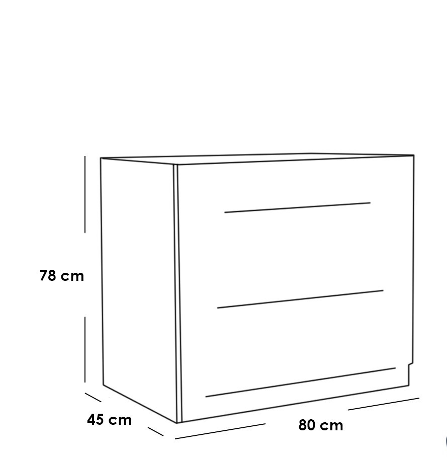 وحدة أدراج خشب كونتر 3 ادراج بيج - 78×80×45 سم