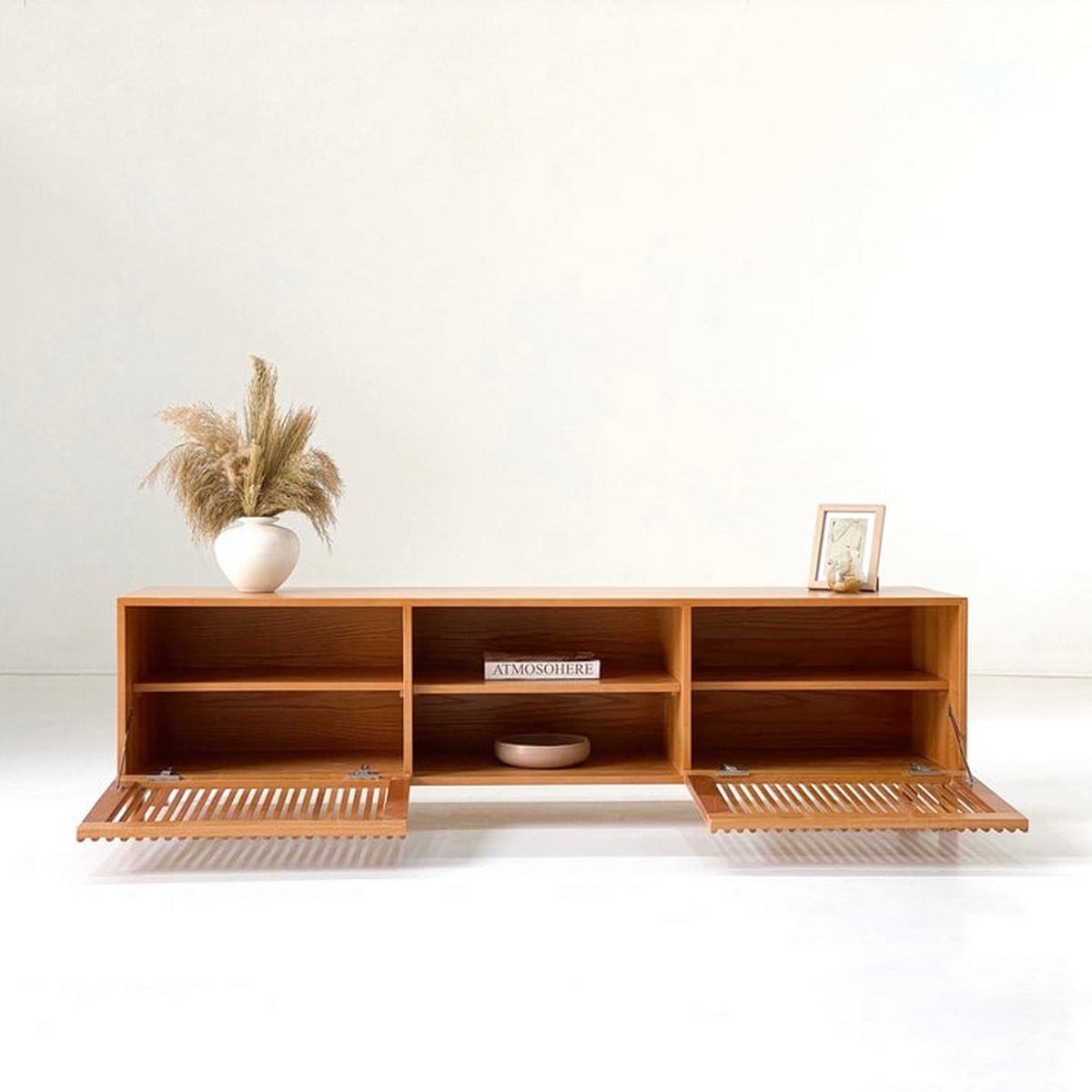 وحده تليفزيون خشب زان بيج - 50x180x40 سم