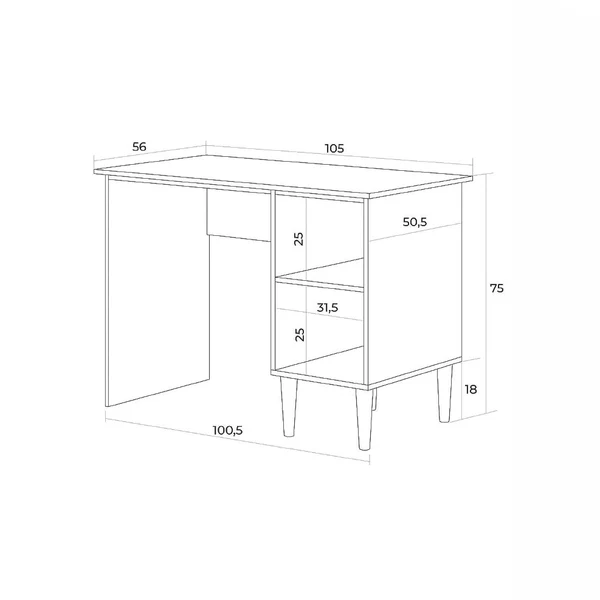  MDFمكتب 100×50سم 