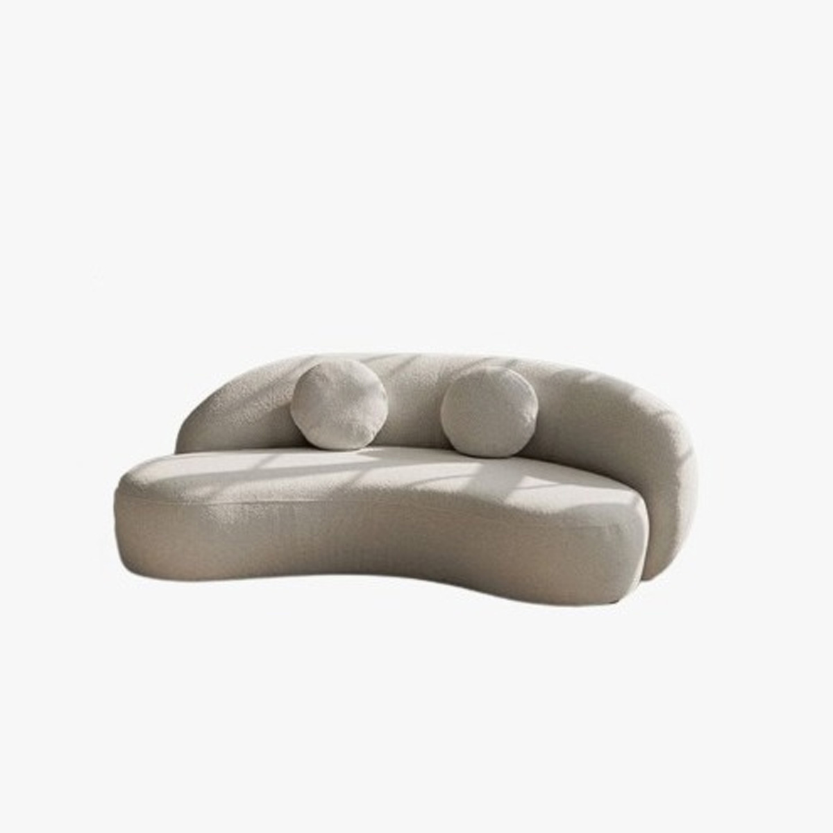 كنبة بمقعدين خشب زان أحمر قماش فوطه - اوف وايت