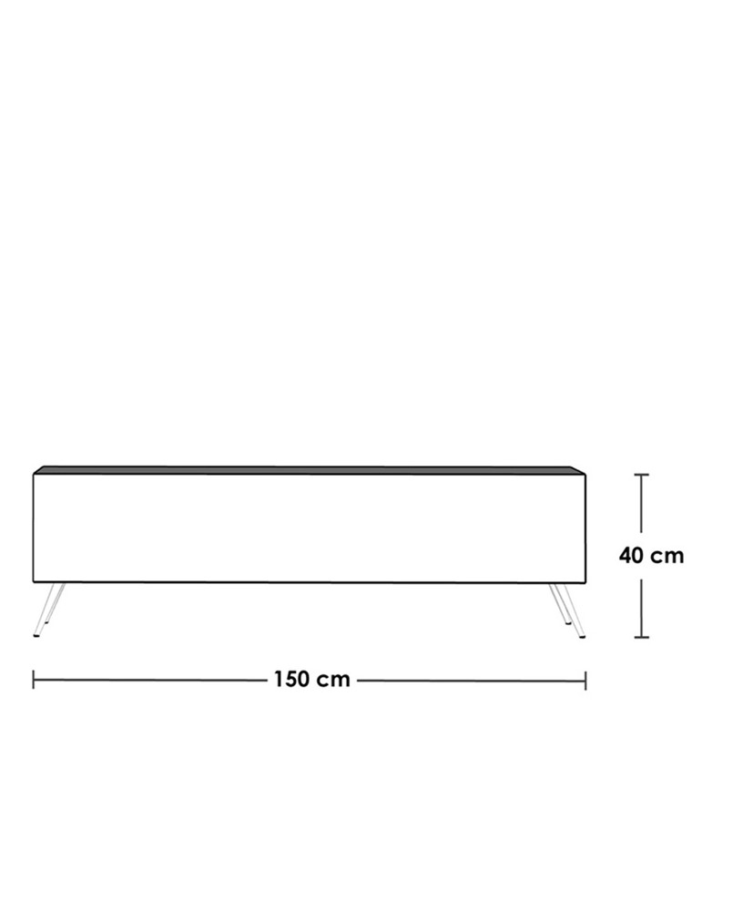 وحدة تليفزيون 40×150×30 سم - أبيض وبيج - 