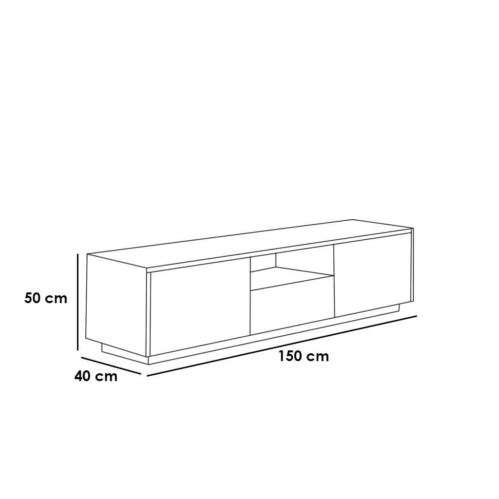 وحدة تلفزيون ام دي اف أبيض و بيج - 50 × 40 × 150 سم