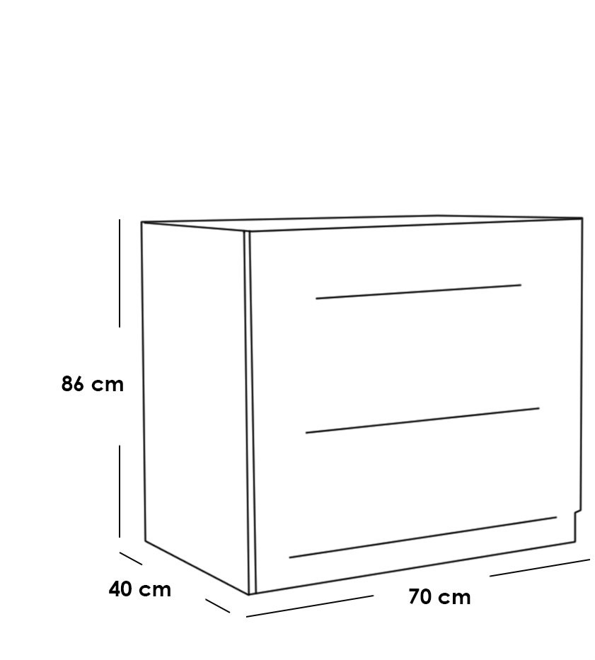 وحدة أدراج ام دى اف 4 أدراج ابيض و بيج - 86×70×40 سم