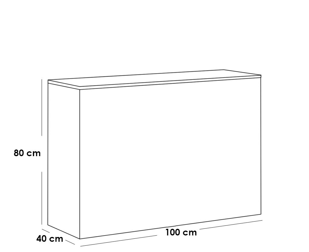 وحدة ادراج 4 ادراج ام دي اف بيج و ابيض - 80×100×40 سم