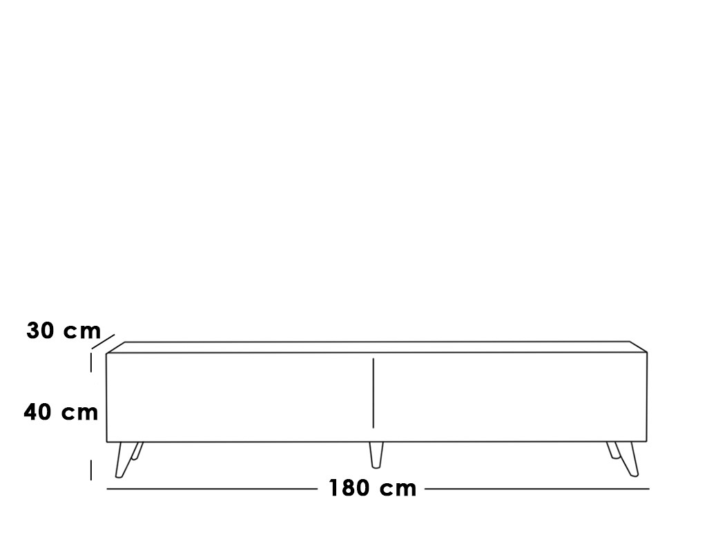 وحدة تلفزيون ام دي اف أبيض و بيج - 40 × 30 × 180 × 30 سم