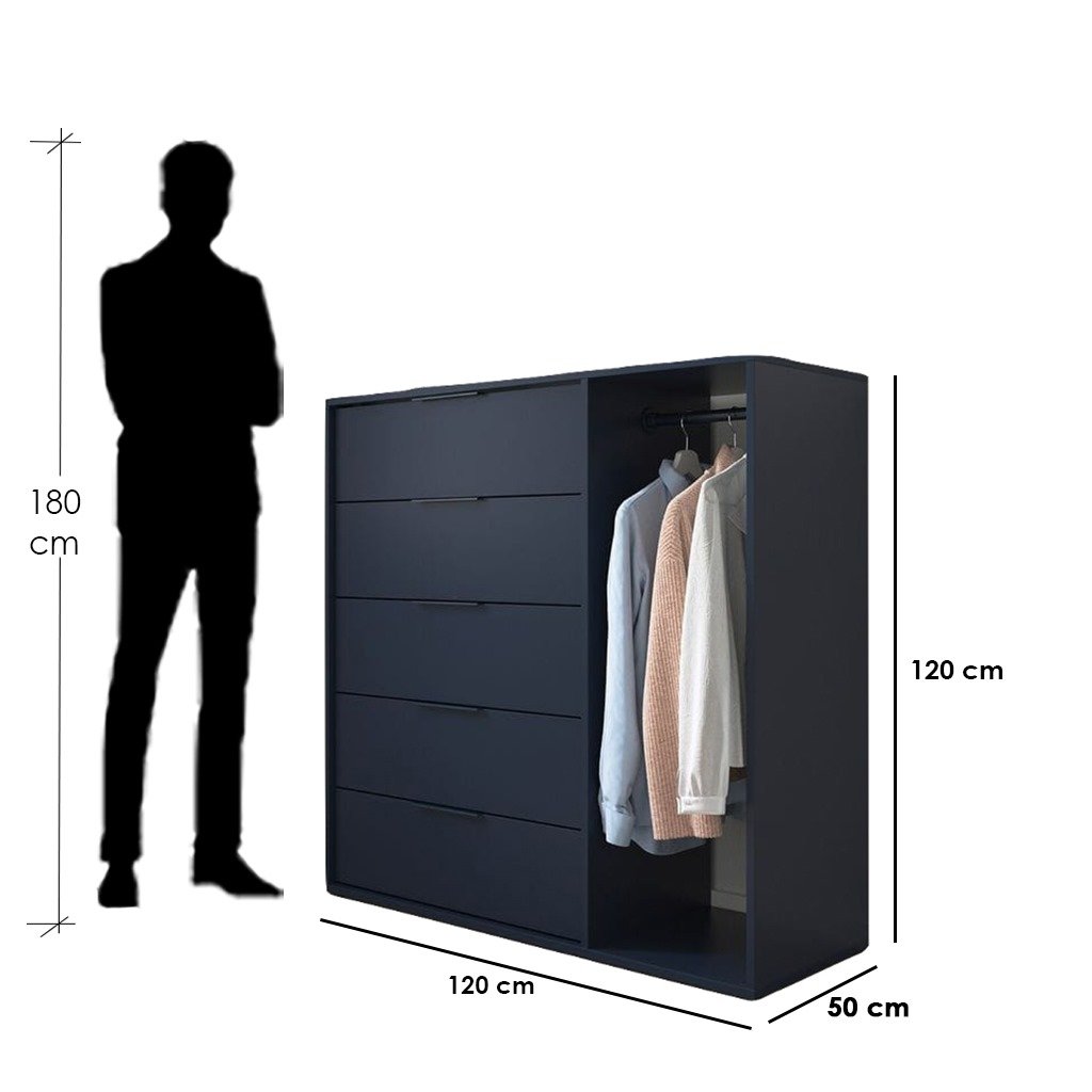 وحدة أدراج - اسود120x50x120 سم