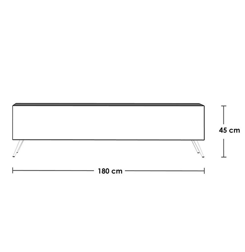 وحدة تليفزيون ام دي اف ابيض و بيج - 45×180×30 سم