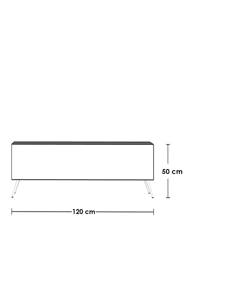 وحدة تلفزيون ام دي اف أبيض و بني - 120×50×30 سم