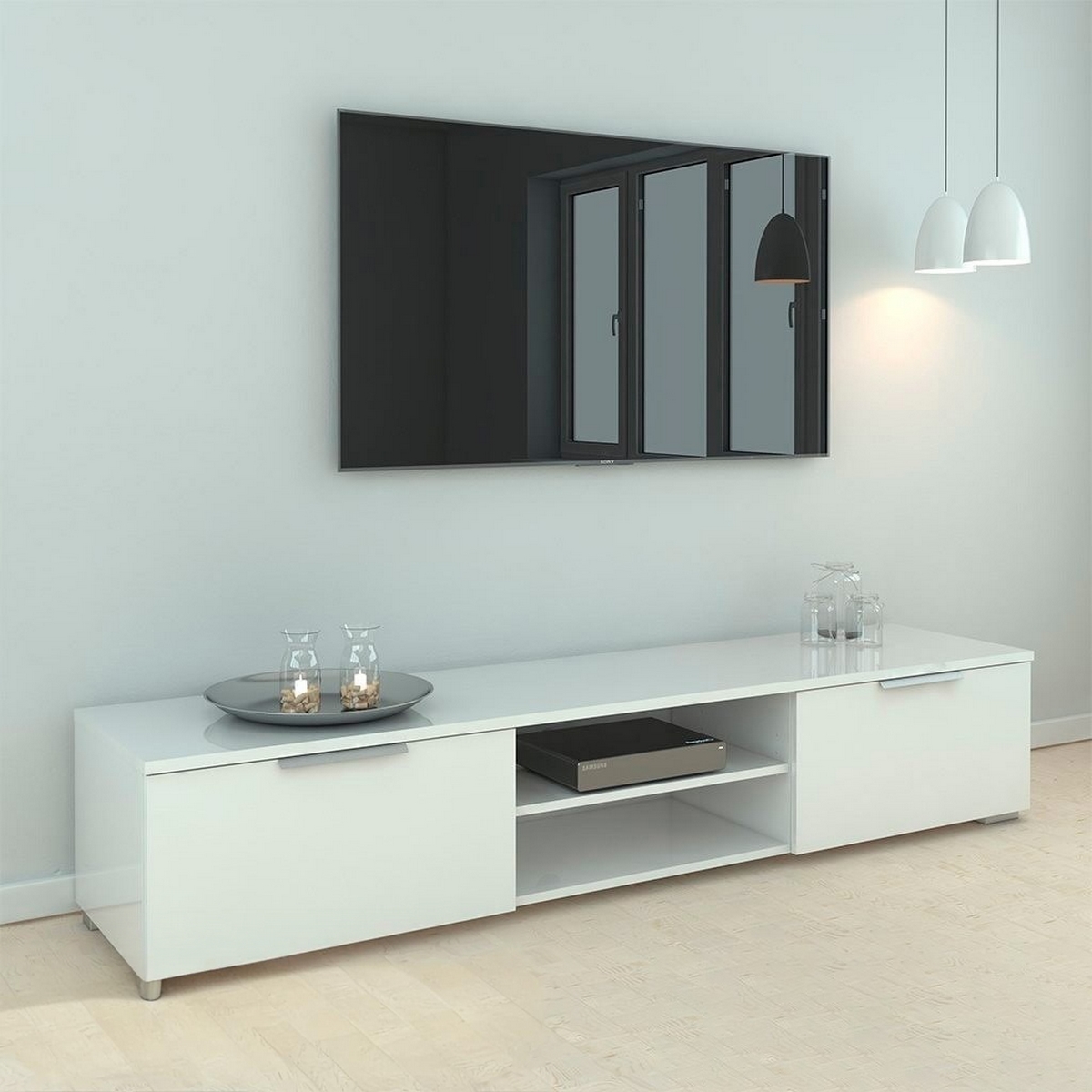 وحدة تلفزيون خشب ام دى اف - 160×40×30 سم