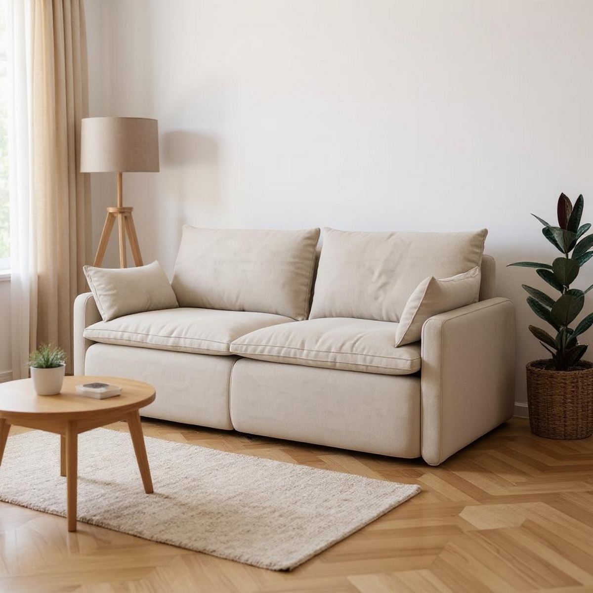 كنبة مقعدين خشب زان