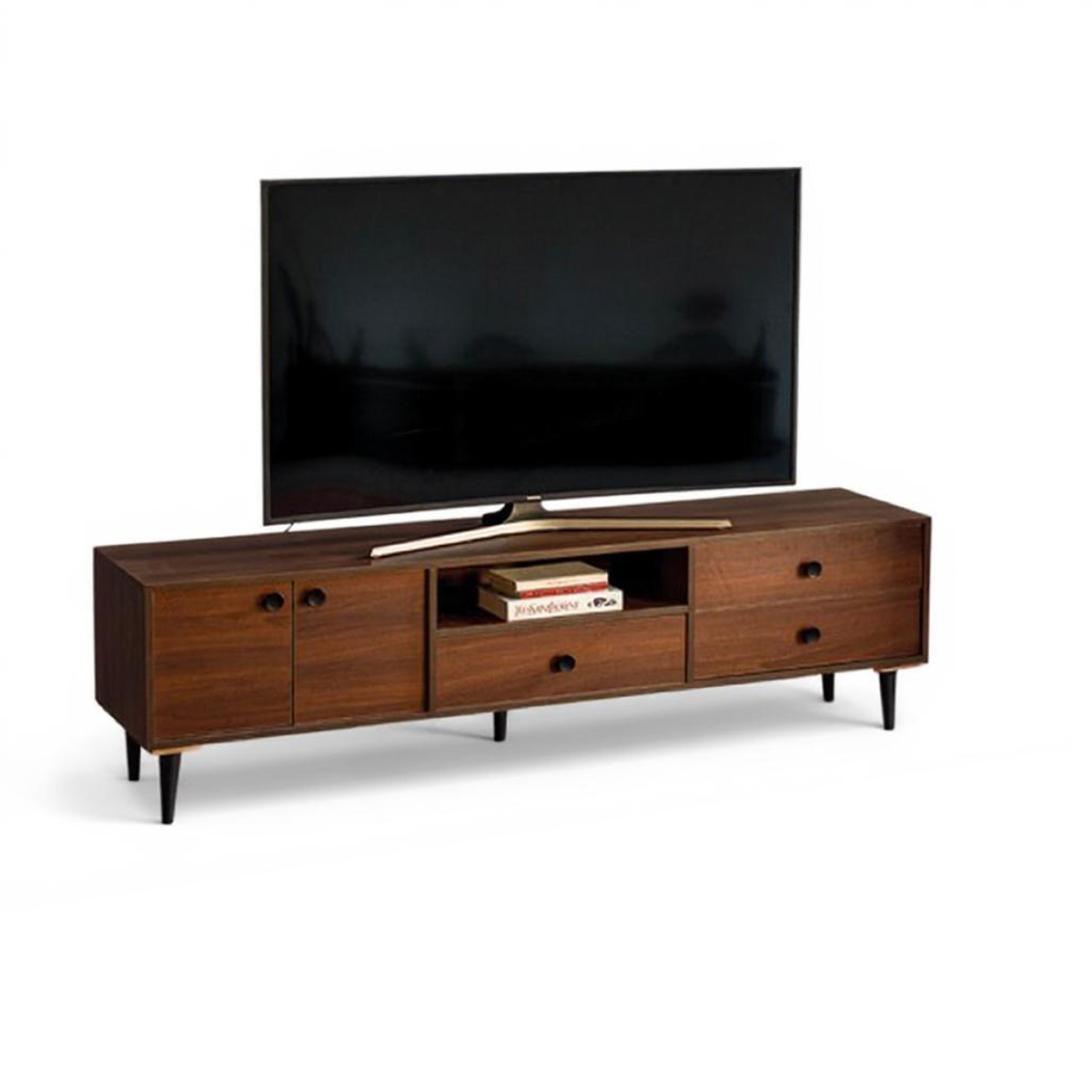 وحدة تلفيزيون ام دي اف بني غامق - 40x200x40 سم