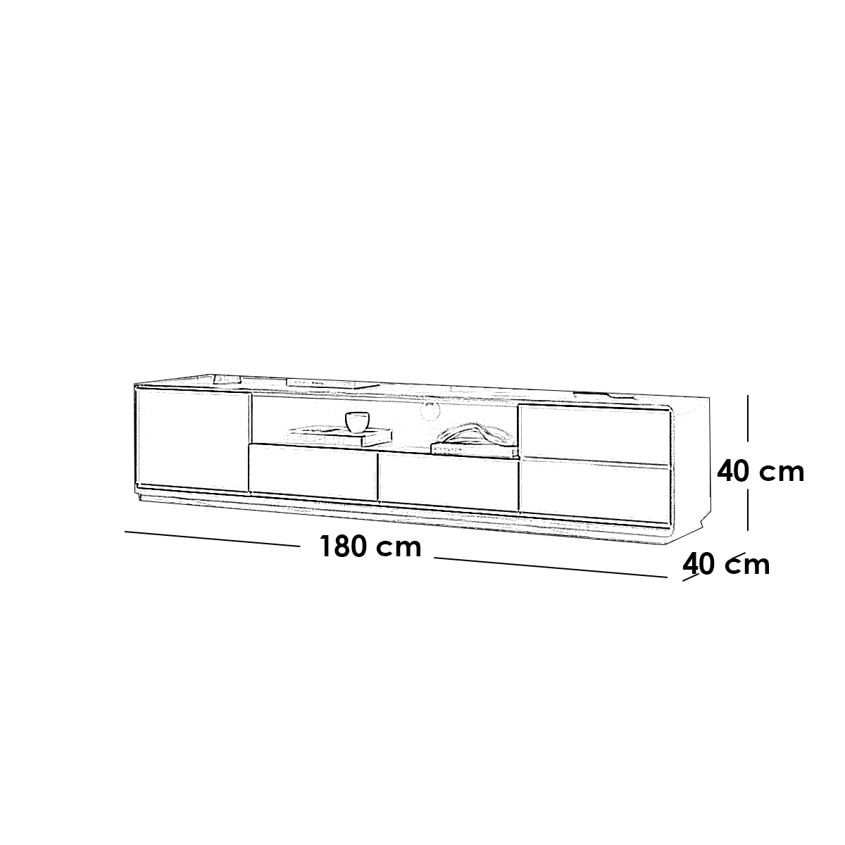 طقم ترابيزة تلفيزيون و ترابيزة قهوه ام دي اف - بني غامق و ابيض