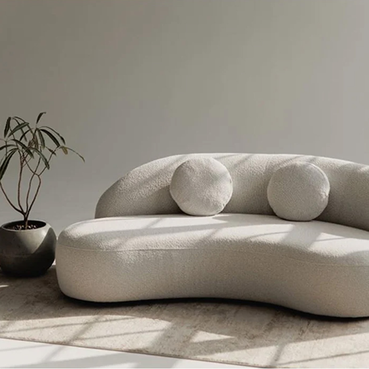 كنبة بمقعدين خشب زان أحمر قماش فوطه - اوف وايت