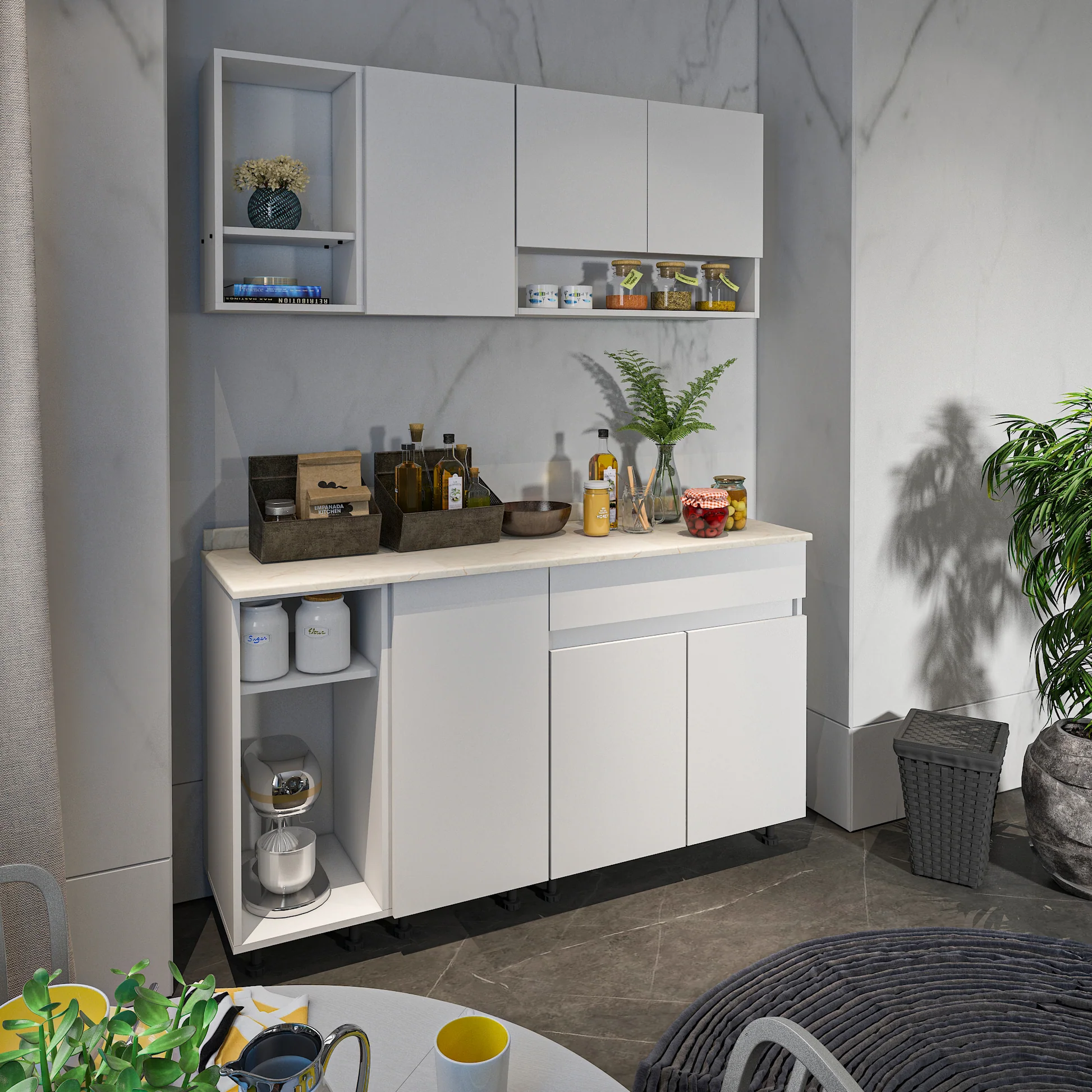 MDFمطبخ- قطعتين