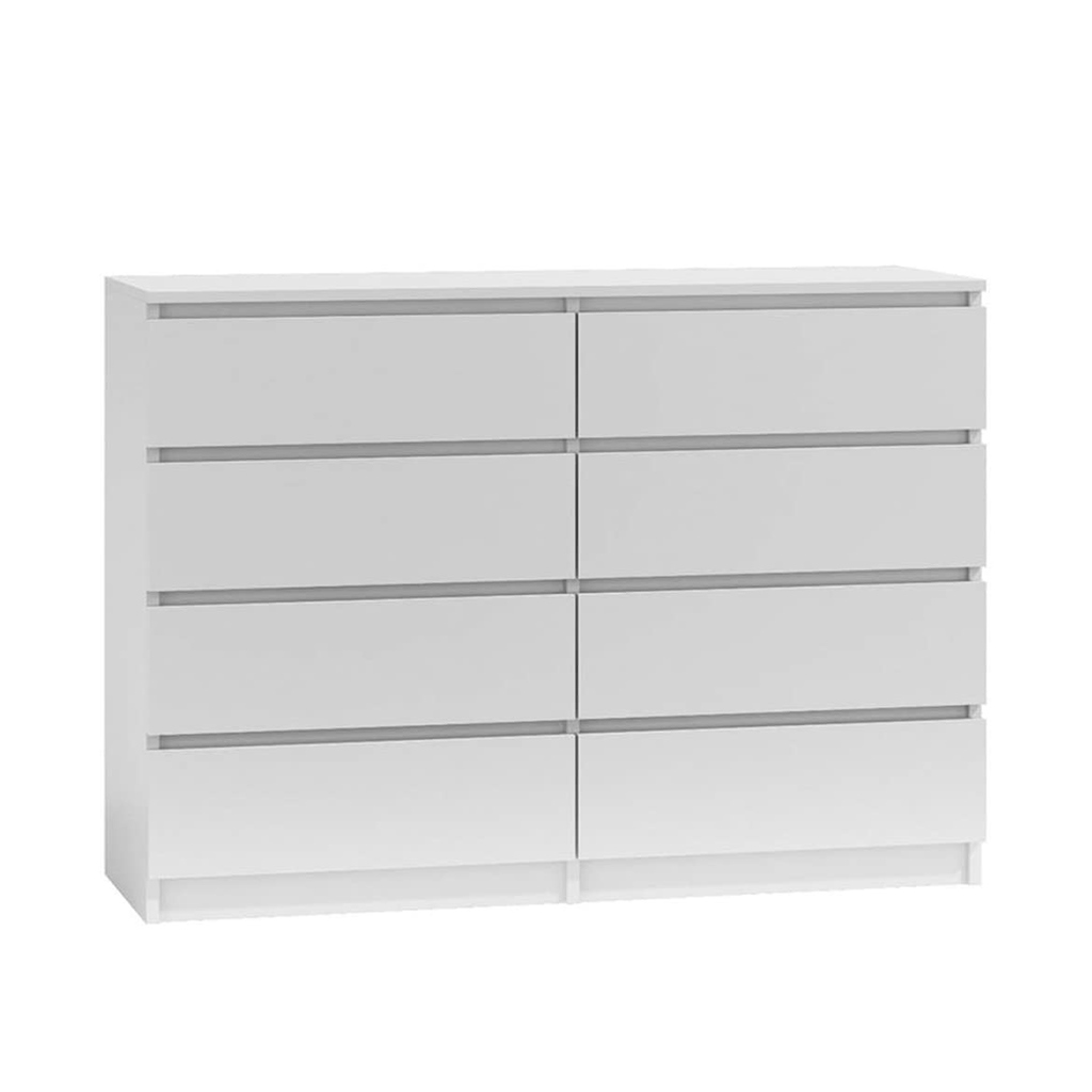 وحدة أدراج ام دى اف 8 أدراج أبيض - 120x40x90 سم