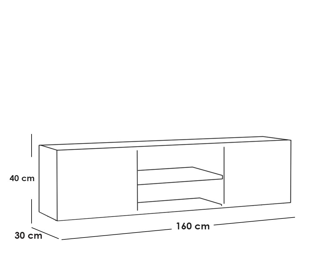 وحدة تلفزيون خشب ام دى اف - 160×40×30 سم