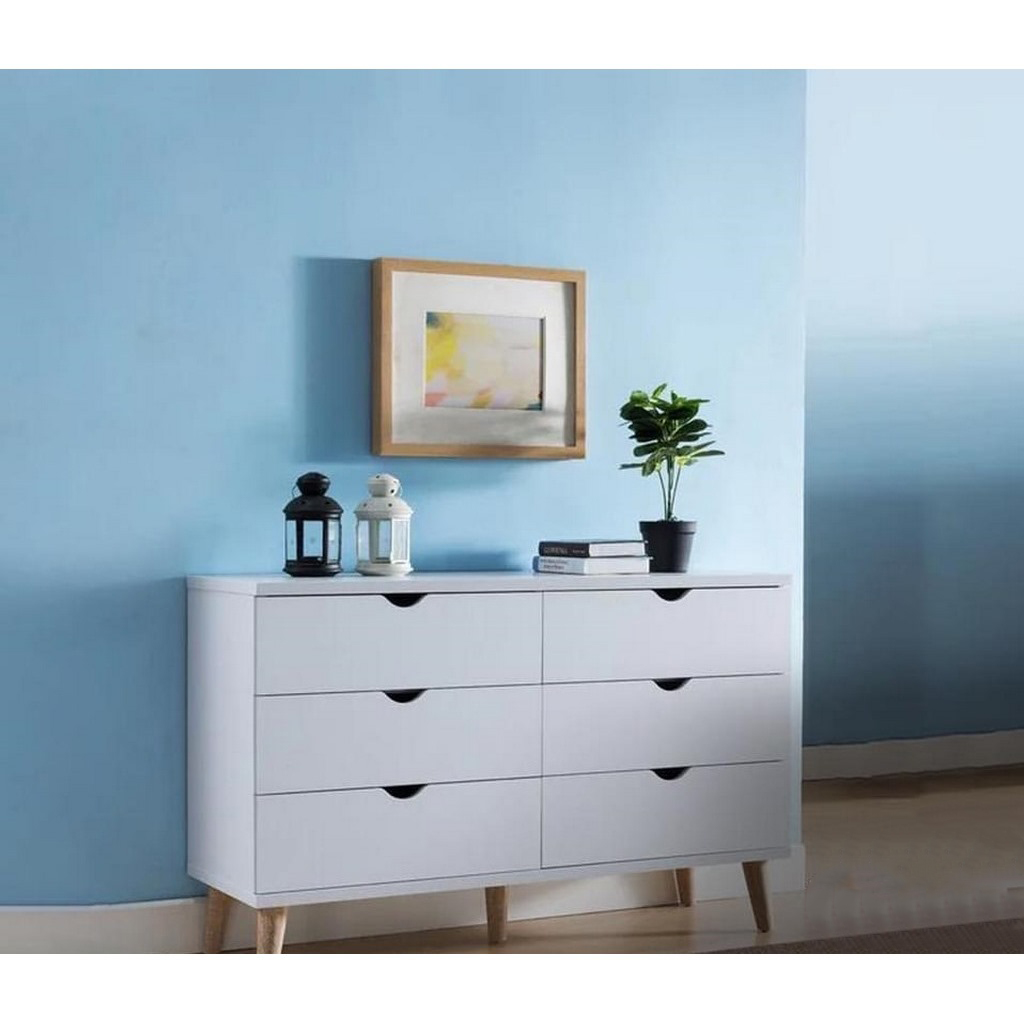 وحدة ادراج 85×100×40 سم - ابيض و بيج 