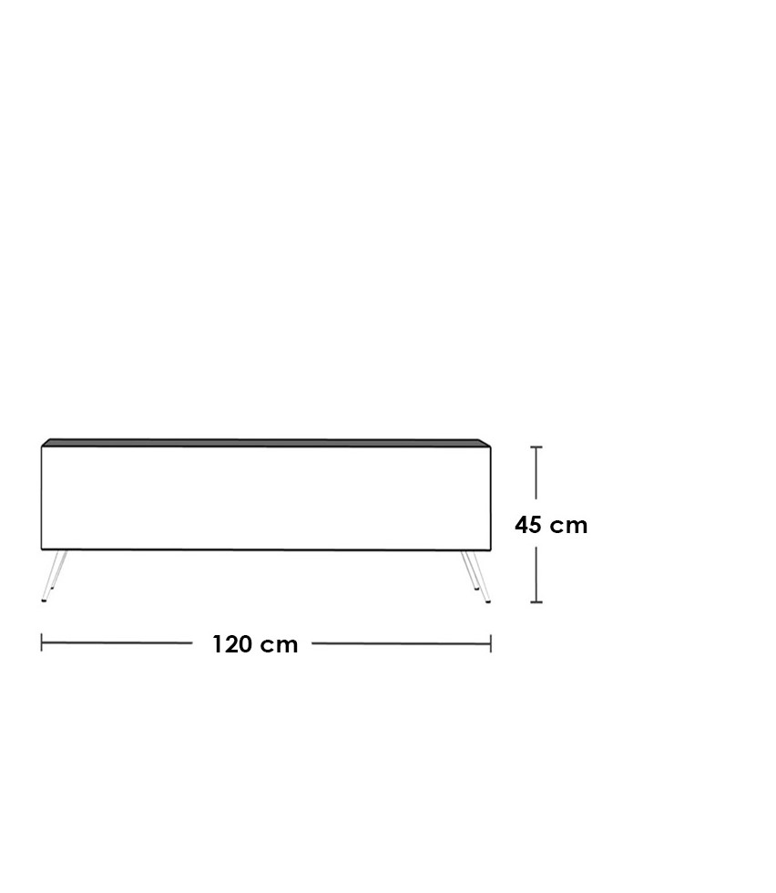وحدة تلفزيون ام دي اف بني و أبيض - 120 × 45 × 30 سم