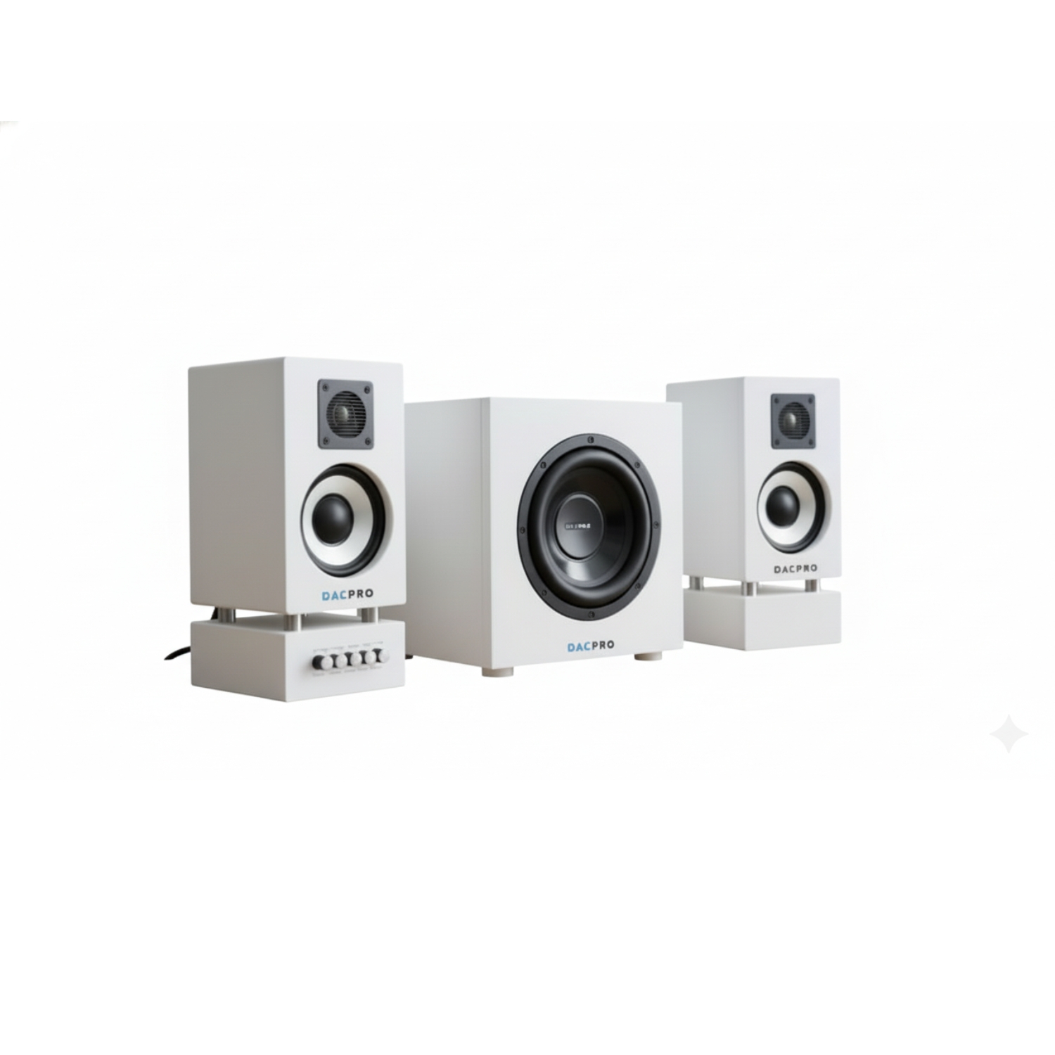 Gandharva Series 2.1 Bookshelf Speakers - Arctic Satin White Finish