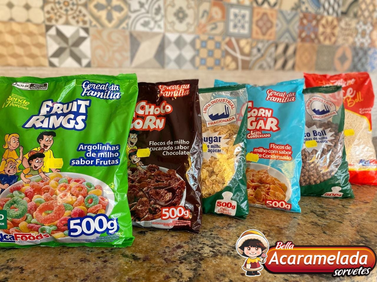 Cereais variados para o café da manhã