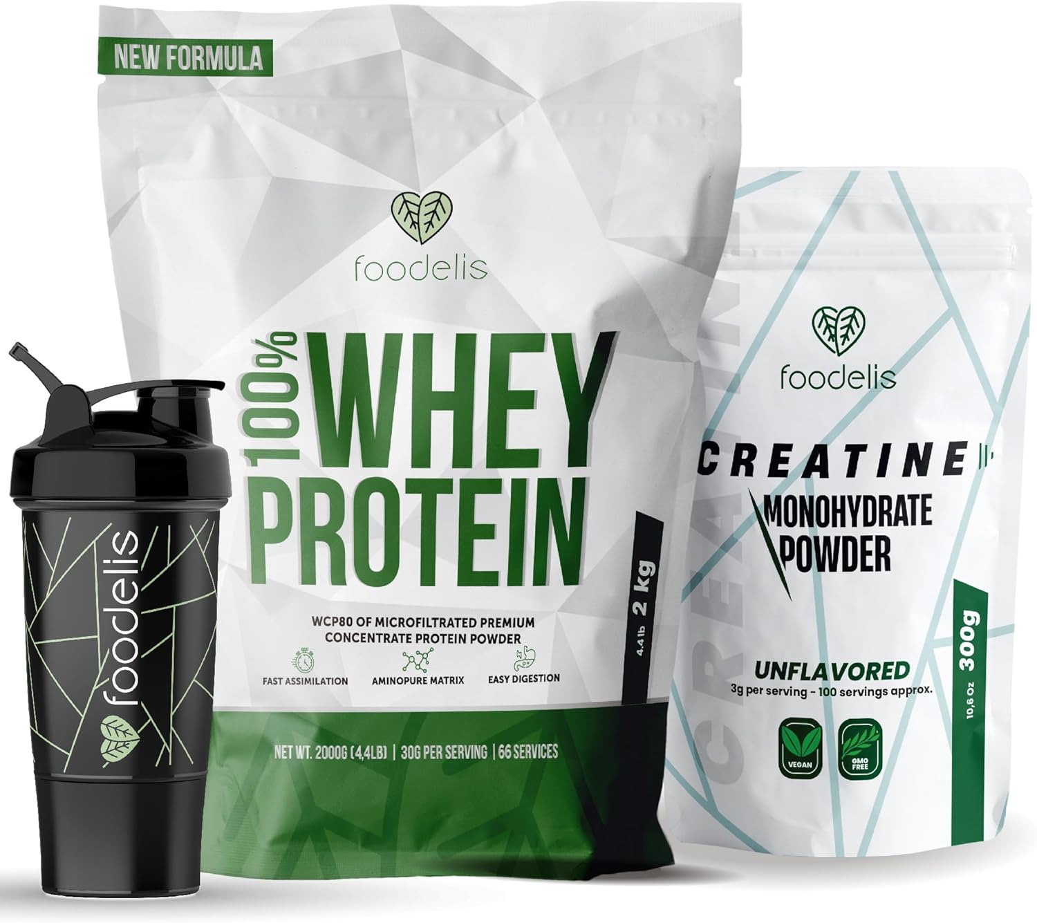 Proteína de Suero 100% + Creatina + Shaker