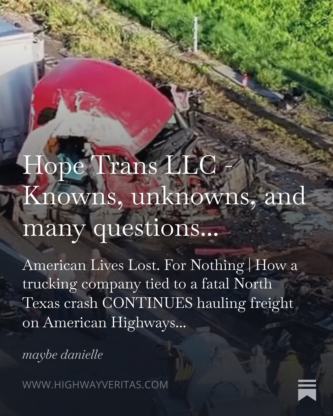 Hope Trans LLC - Knowns, unknowns, and many questions. [ARTICLE]