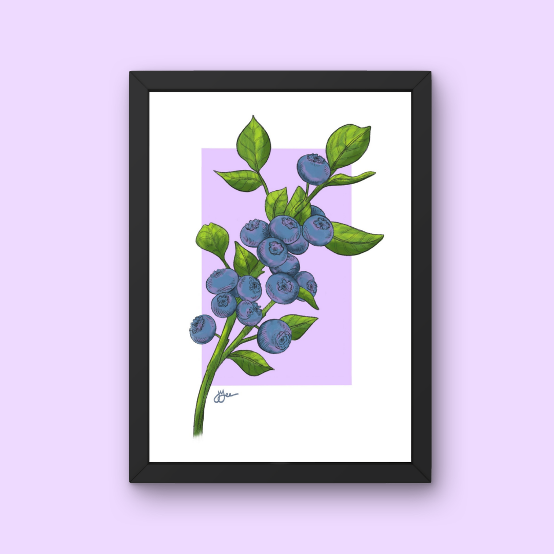 Blueberry Botanical Art Print