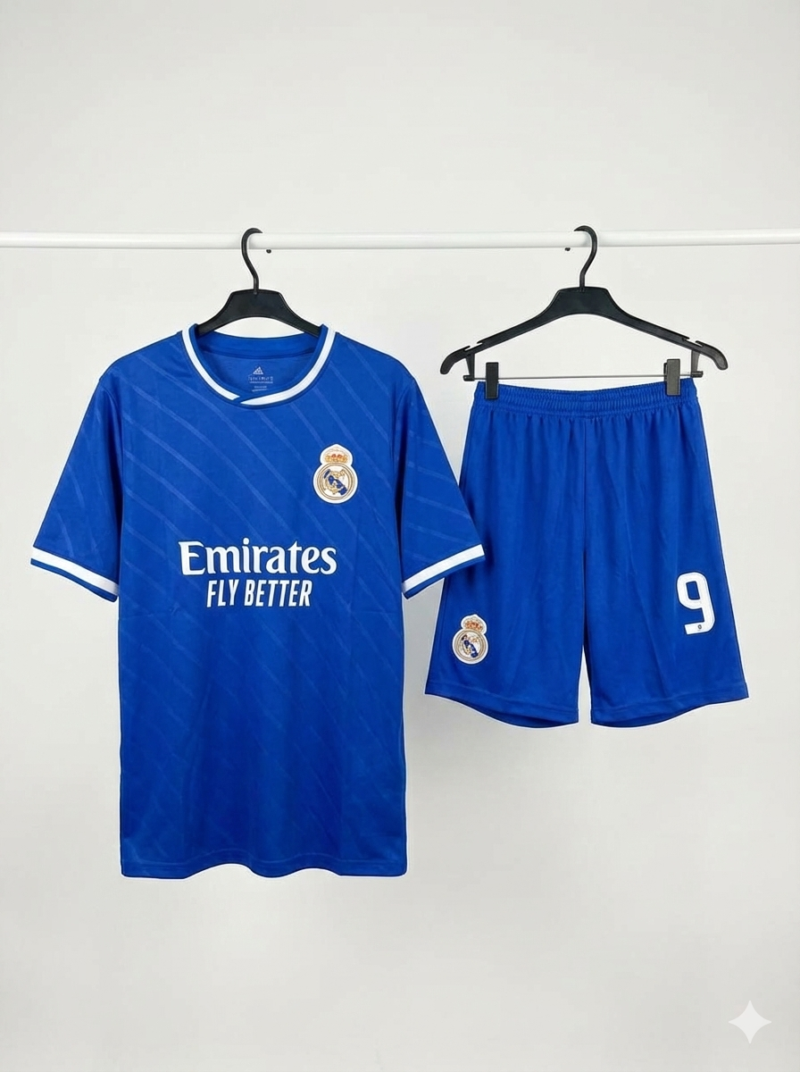 Real Madrid Blue Soccer Jersey Set